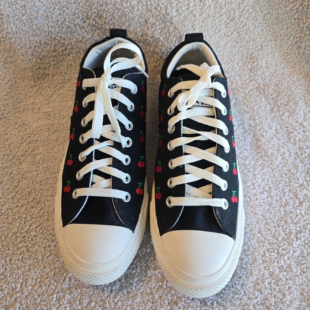 Converse All Star Madison All-over Embroidered Cherries Low Women's Shoes Sz 11 - Picture 6 of 13